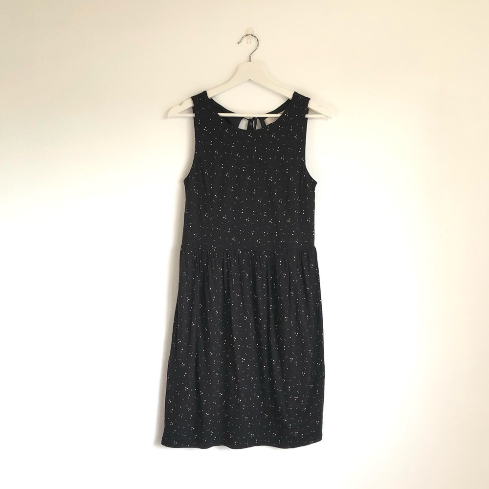 Ann Taylor LOFT Black / Cream Spotted Dot Print Dress Size Small